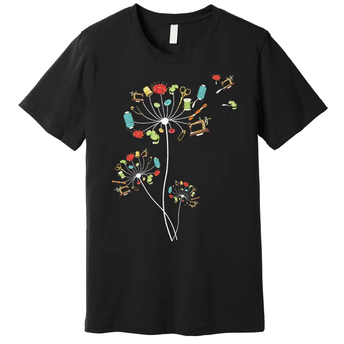 Sewing Dandelion Flowers Quilting Premium T-Shirt