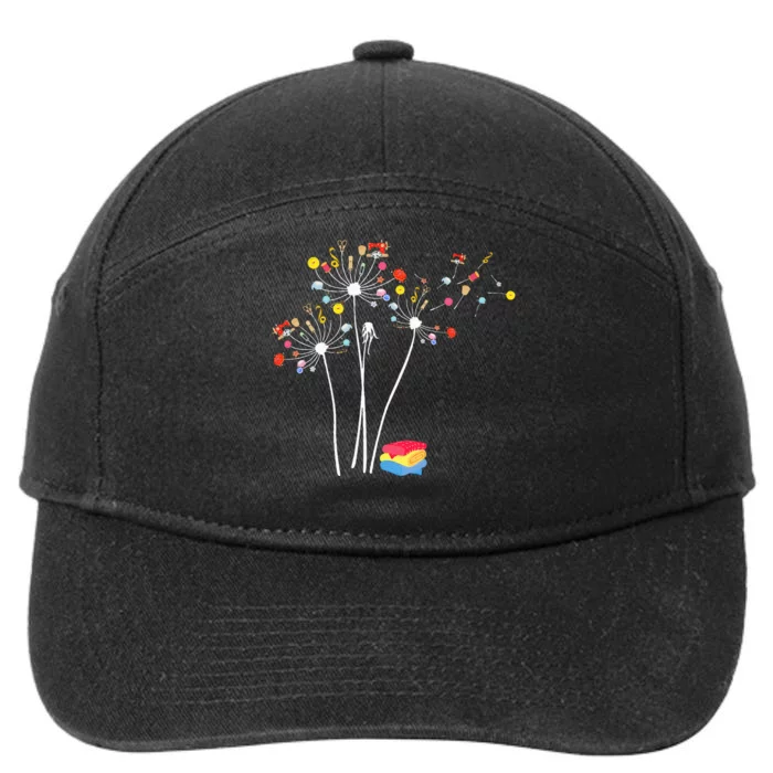 Sewing Dandelion Flowers Quilting Quilt Shop 7-Panel Snapback Hat