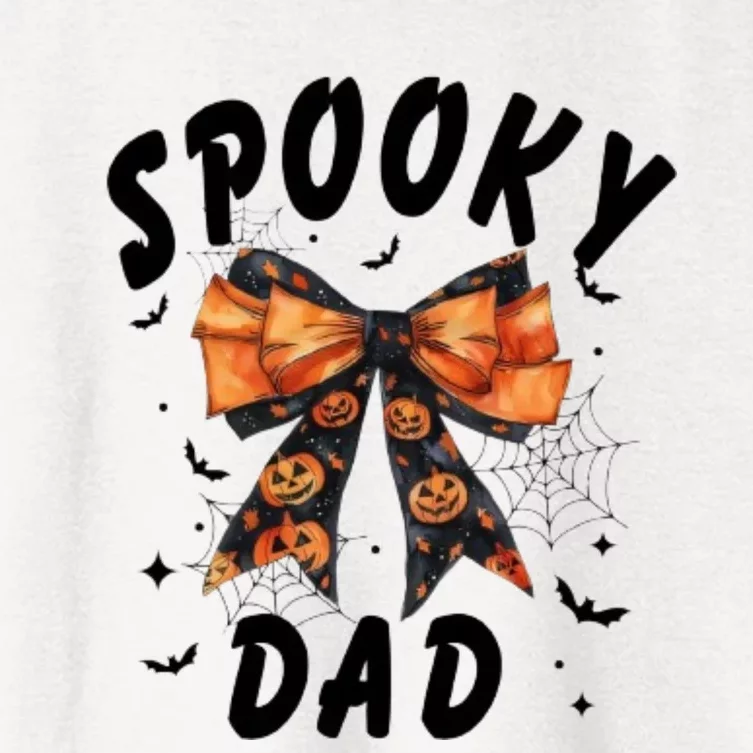 Spooky Dad Funny Pumpkin Halloween Season Matching Family Women's Crop Top Tee