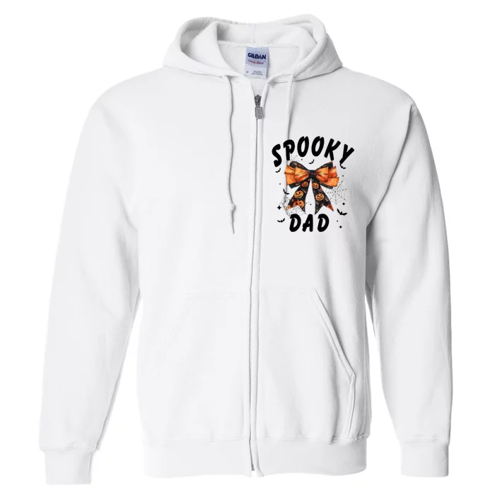 Spooky Dad Funny Pumpkin Halloween Season Matching Family Full Zip Hoodie