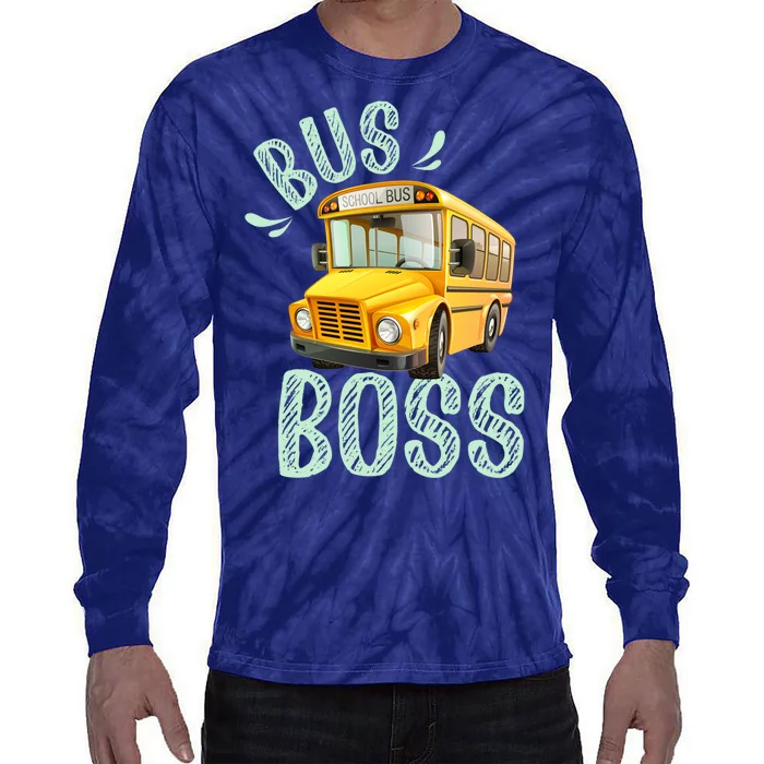 Student Delivery Funny Bus Boss School Bus Driver Tie-Dye Long Sleeve Shirt