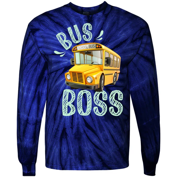 Student Delivery Funny Bus Boss School Bus Driver Tie-Dye Long Sleeve Shirt