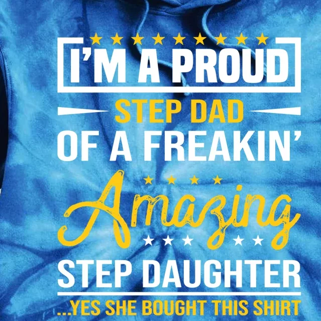 Step Dad Fathers Day Stepdad Gift Tie Dye Hoodie