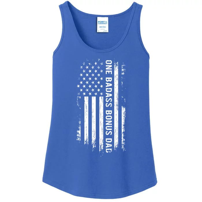 Step Dad Fathers Day Gift One Badass Bonus Dad Gift Ladies Essential Tank