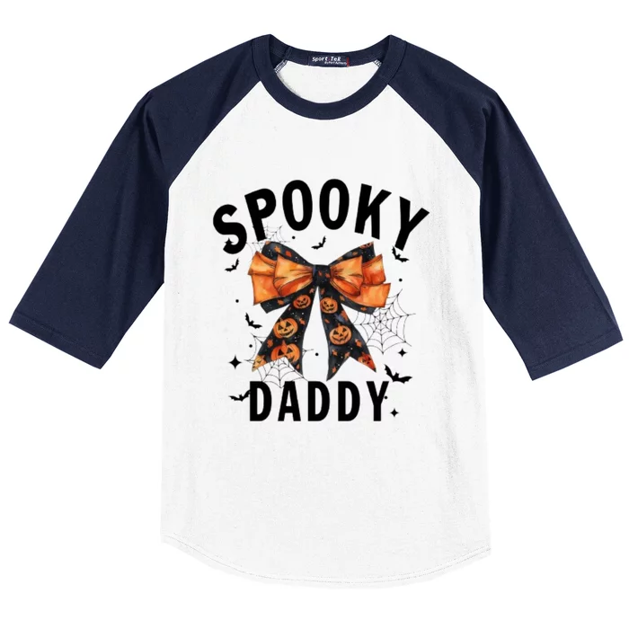 Spooky Daddy Funny Pumpkin Halloween Season Matching Family Baseball Sleeve Shirt