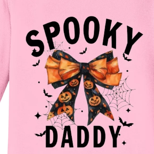 Spooky Daddy Funny Pumpkin Halloween Season Matching Family Baby Long Sleeve Bodysuit