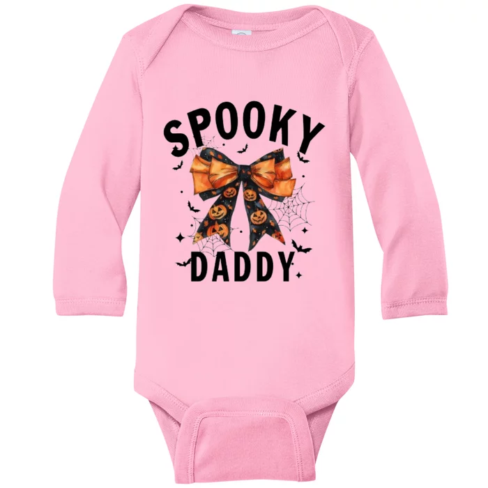 Spooky Daddy Funny Pumpkin Halloween Season Matching Family Baby Long Sleeve Bodysuit