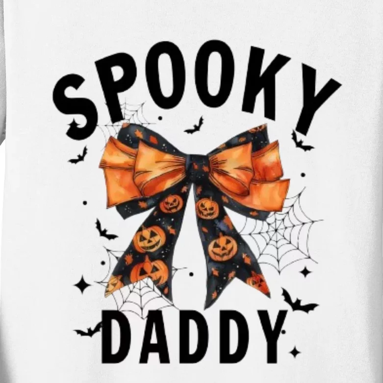 Spooky Daddy Funny Pumpkin Halloween Season Matching Family Kids Long Sleeve Shirt