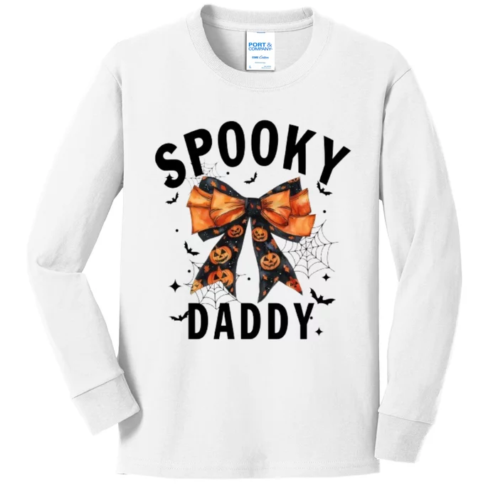 Spooky Daddy Funny Pumpkin Halloween Season Matching Family Kids Long Sleeve Shirt