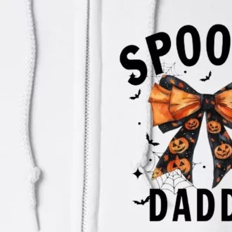 Spooky Daddy Funny Pumpkin Halloween Season Matching Family Full Zip Hoodie