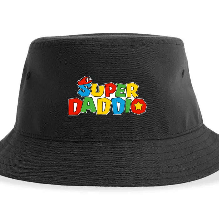 Super Daddio Funny Dad Daddy Father Video Game Lovers Sustainable Bucket Hat