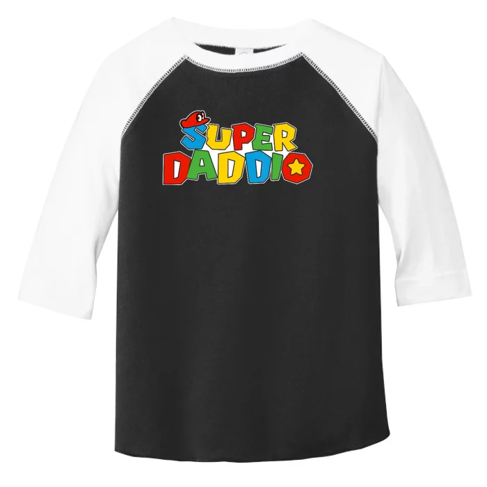 Super Daddio Funny Dad Daddy Father Video Game Lovers Toddler Fine Jersey T-Shirt