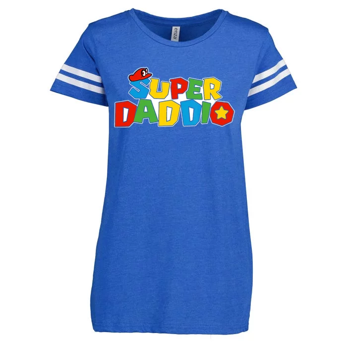 Super Daddio Funny Dad Daddy Father Video Game Lovers Enza Ladies Jersey Football T-Shirt