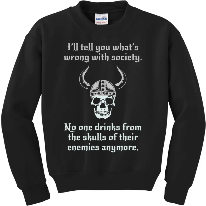 Skull Drink From The Skull Of Your Enemies Funny Kids Sweatshirt