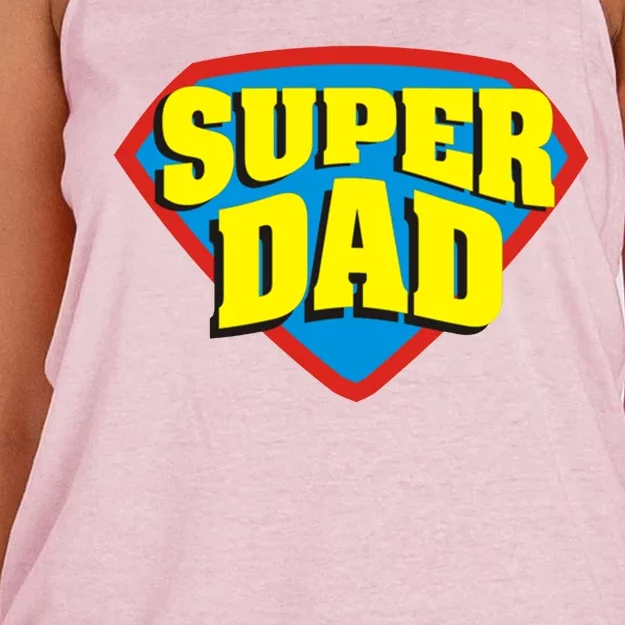 Super Dad Father's Day Gift Women's Knotted Racerback Tank