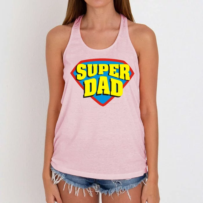 Super Dad Father's Day Gift Women's Knotted Racerback Tank