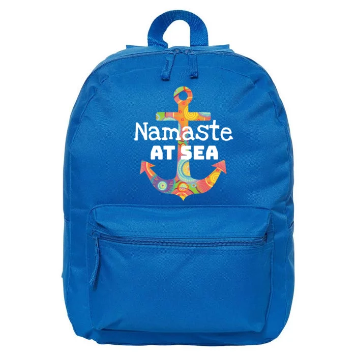 Sea Day Family Ship Cruise Vacation Namaste At Sea Gift 16 in Basic Backpack