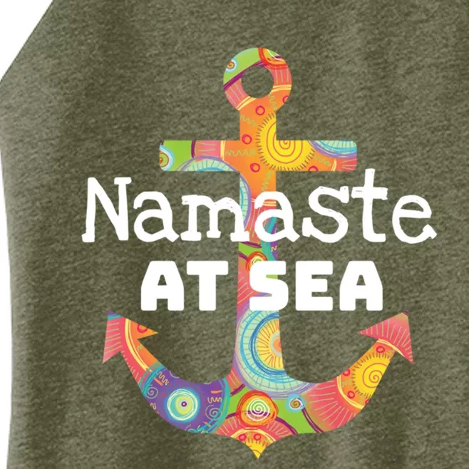 Sea Day Family Ship Cruise Vacation Namaste At Sea Gift Women’s Perfect Tri Rocker Tank