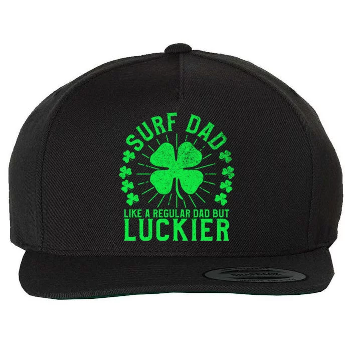 Surf Dad Funny St Patrick's Day Surfer Father Surfing Great Gift Wool Snapback Cap