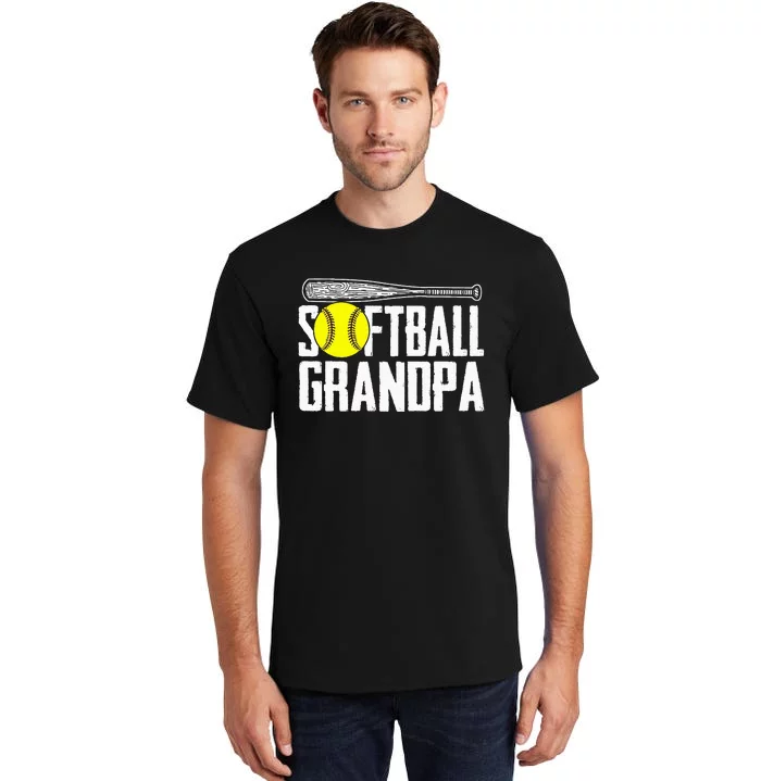 Softball Dad Fathers Day Softball Grandpa Tall T-Shirt