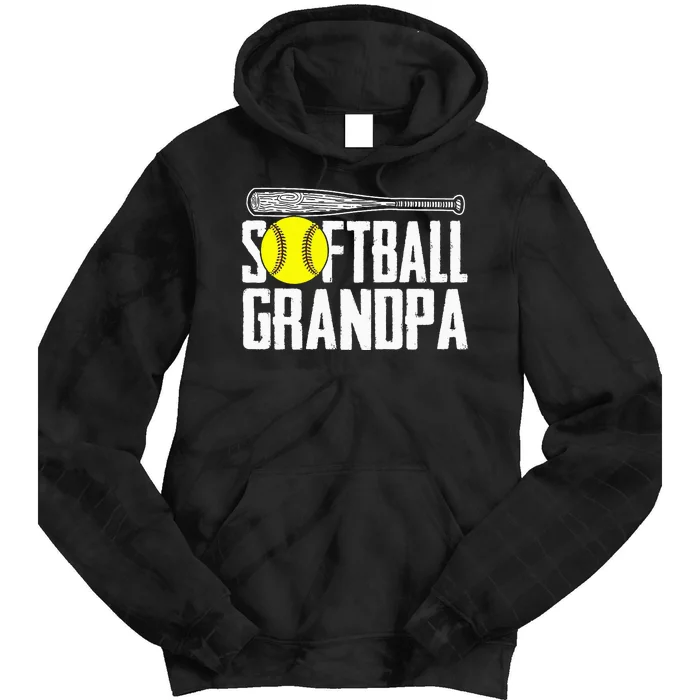 Softball Dad Fathers Day Softball Grandpa Tie Dye Hoodie