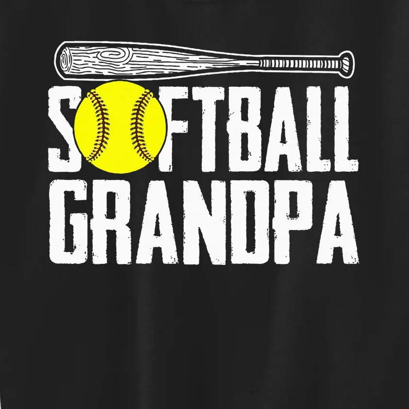 Softball Dad Fathers Day Softball Grandpa Kids Sweatshirt