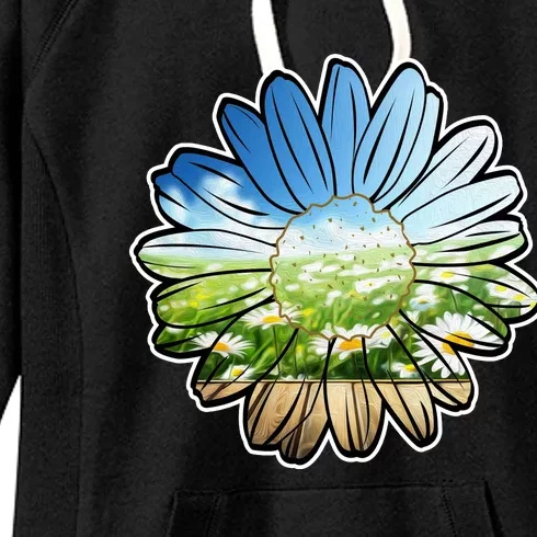 Summer Daisy Field Women's Fleece Hoodie