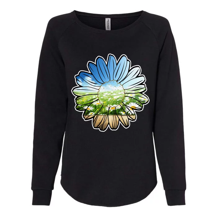 Summer Daisy Field Womens California Wash Sweatshirt