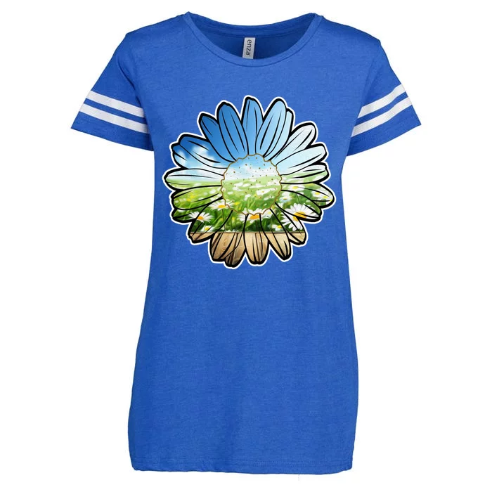 Summer Daisy Field Enza Ladies Jersey Football T-Shirt