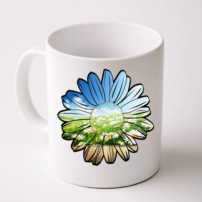 Summer Daisy Field Front & Back Coffee Mug