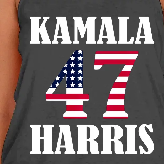 Standard Design Featuring Kamala 47 Hariis Women's Knotted Racerback Tank