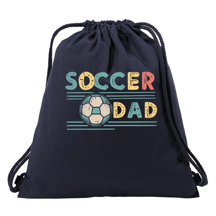 Soccer Dad Funny Gift Daddy FatherS Day Retro Vintage Gift Drawstring Bag