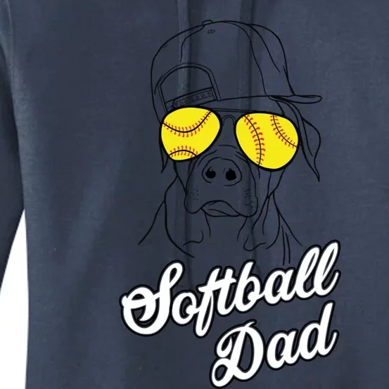 Softball Dad Father Coach Design Gift Women's Pullover Hoodie