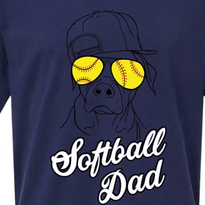 Softball Dad Father Coach Design Gift Sueded Cloud Jersey T-Shirt