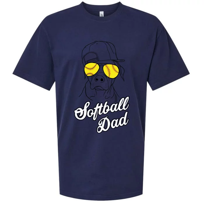 Softball Dad Father Coach Design Gift Sueded Cloud Jersey T-Shirt