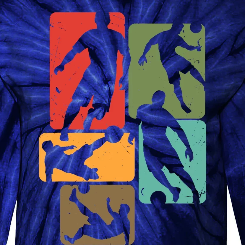 Soccer Design For Soccer Player | Retro Boy Soccer Tie-Dye Long Sleeve Shirt