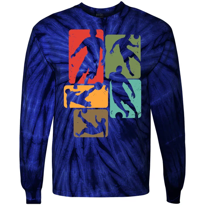 Soccer Design For Soccer Player | Retro Boy Soccer Tie-Dye Long Sleeve Shirt