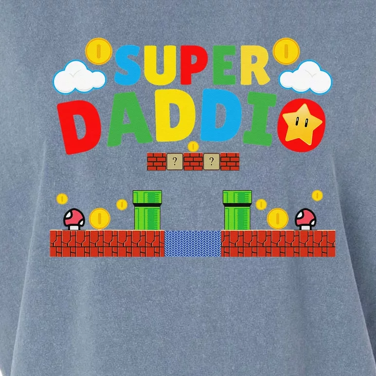 Super Dad Funny Dad Father's Day Gamer Daddy Super Daddio Garment-Dyed Women's Muscle Tee