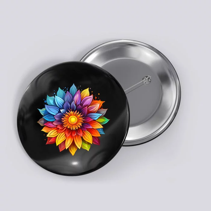 Sunflower Design For Women Men Flower Graphic Button