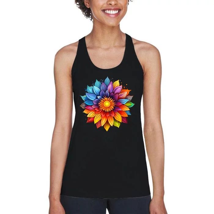 Sunflower Design For Women Men Flower Graphic Women's Racerback Tank