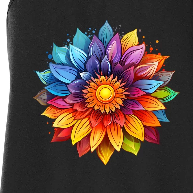 Sunflower Design For Women Men Flower Graphic Women's Racerback Tank