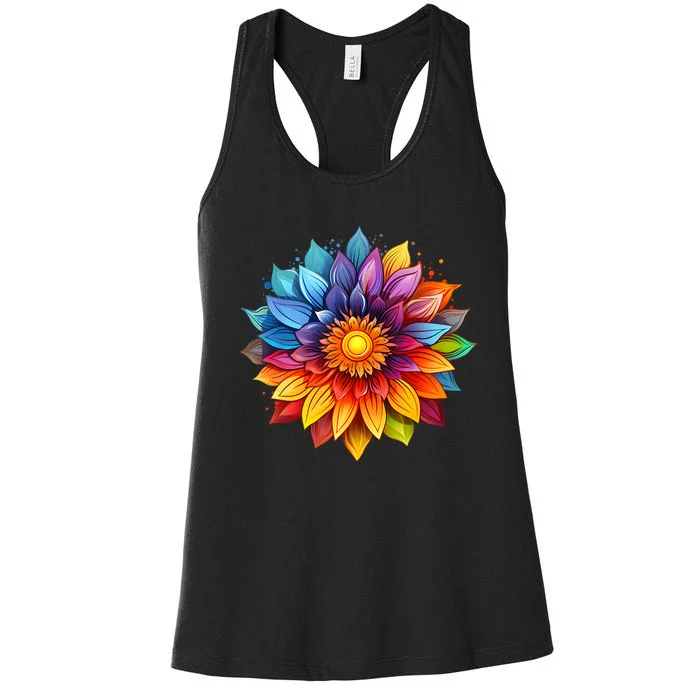 Sunflower Design For Women Men Flower Graphic Women's Racerback Tank