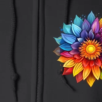 Sunflower Design For Women Men Flower Graphic Full Zip Hoodie