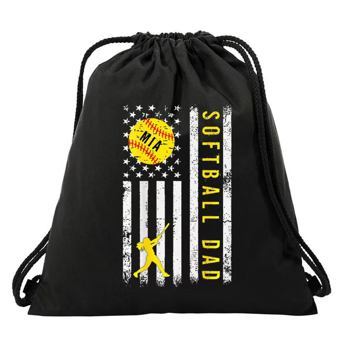 Softball Dad For Mia Drawstring Bag