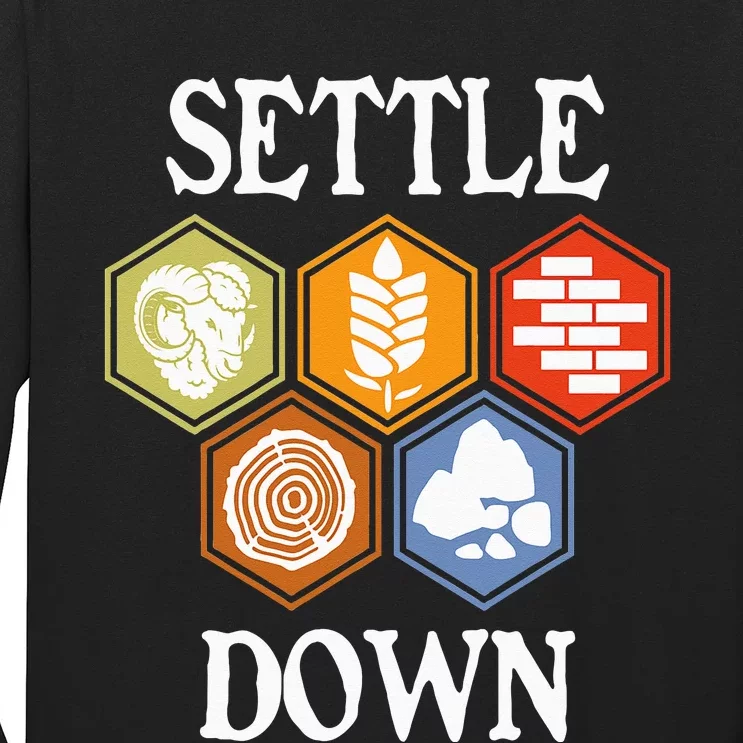 Settle Down Funny Tabletop Game Night Board Gaming Long Sleeve Shirt