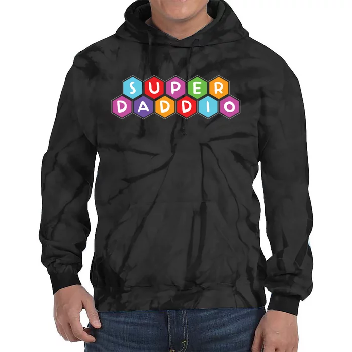 Super Daddio Funny Dad Gift Tie Dye Hoodie