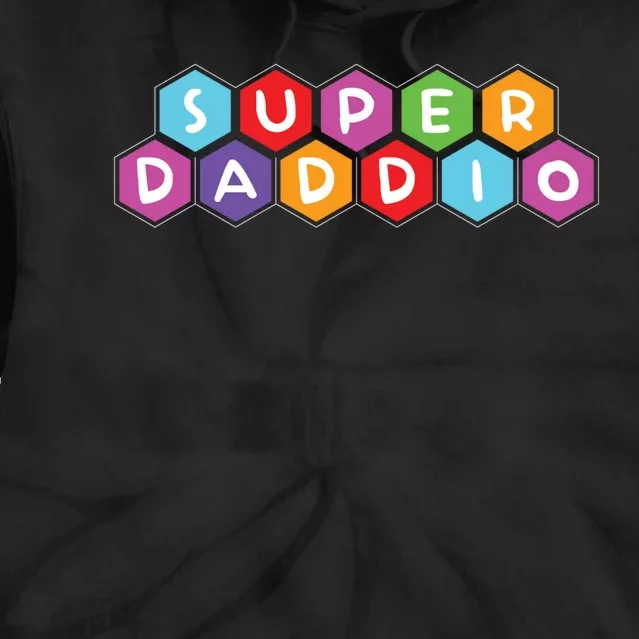 Super Daddio Funny Dad Gift Tie Dye Hoodie