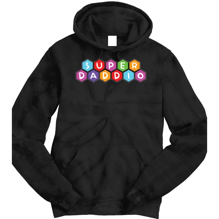 Super Daddio Funny Dad Gift Tie Dye Hoodie