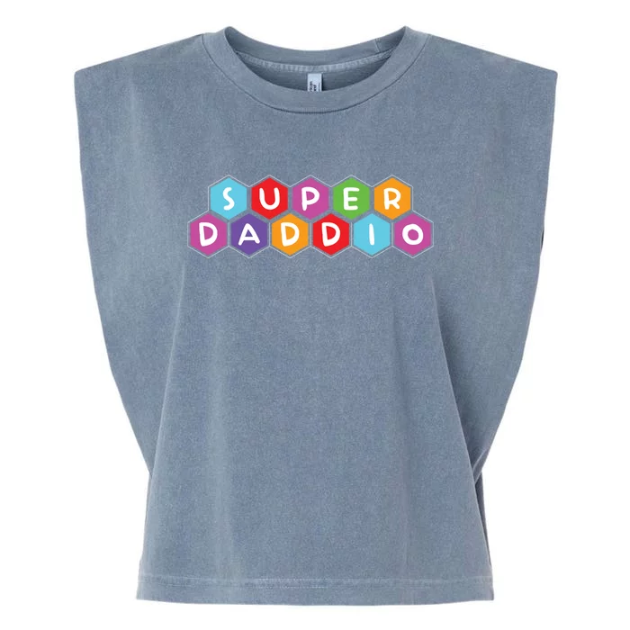 Super Daddio Funny Dad Gift Garment-Dyed Women's Muscle Tee