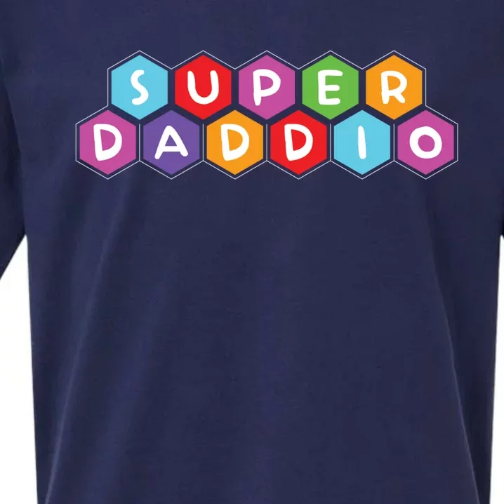 Super Daddio Funny Dad Gift Sueded Cloud Jersey T-Shirt